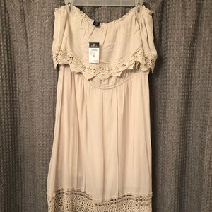 Strapless Tan Dress